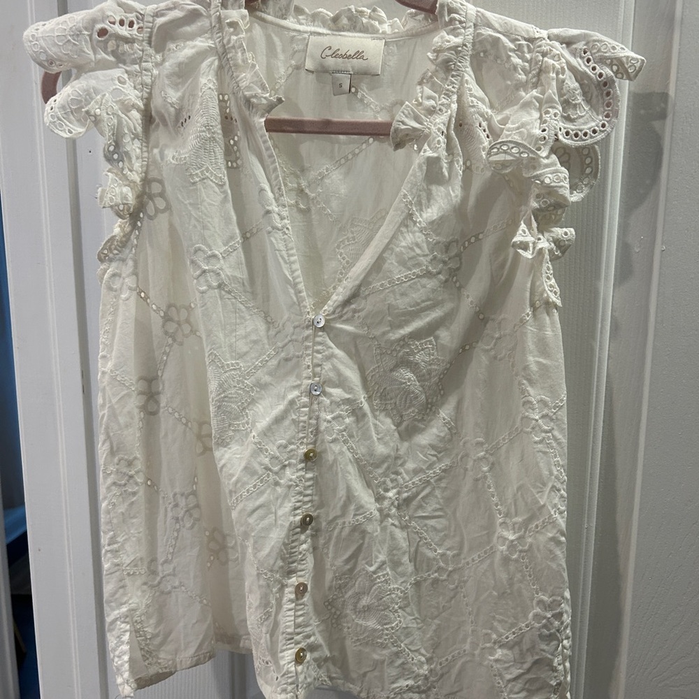 Cleobella Ivory Lace Button-Up Blouse
